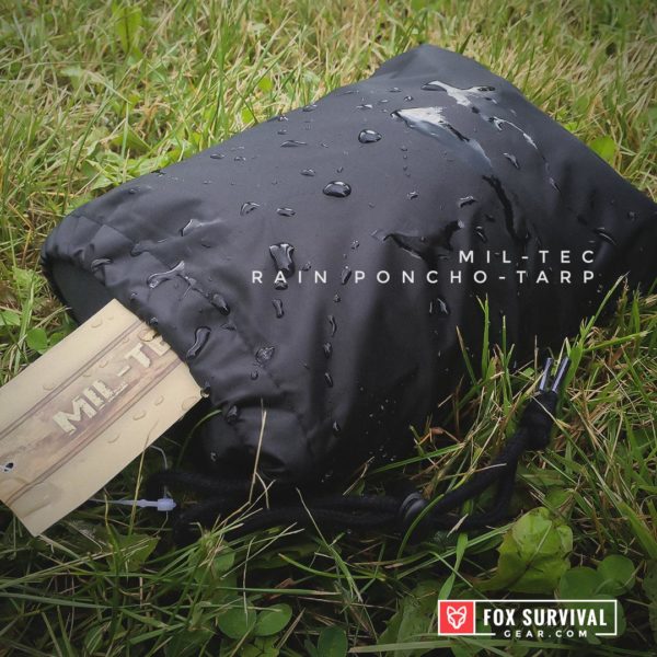 Mil-Tec Rain Poncho / Tarp stowed in pouch