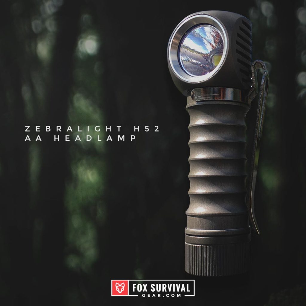 Zebralight H52 AA Headlamp with belt clip
